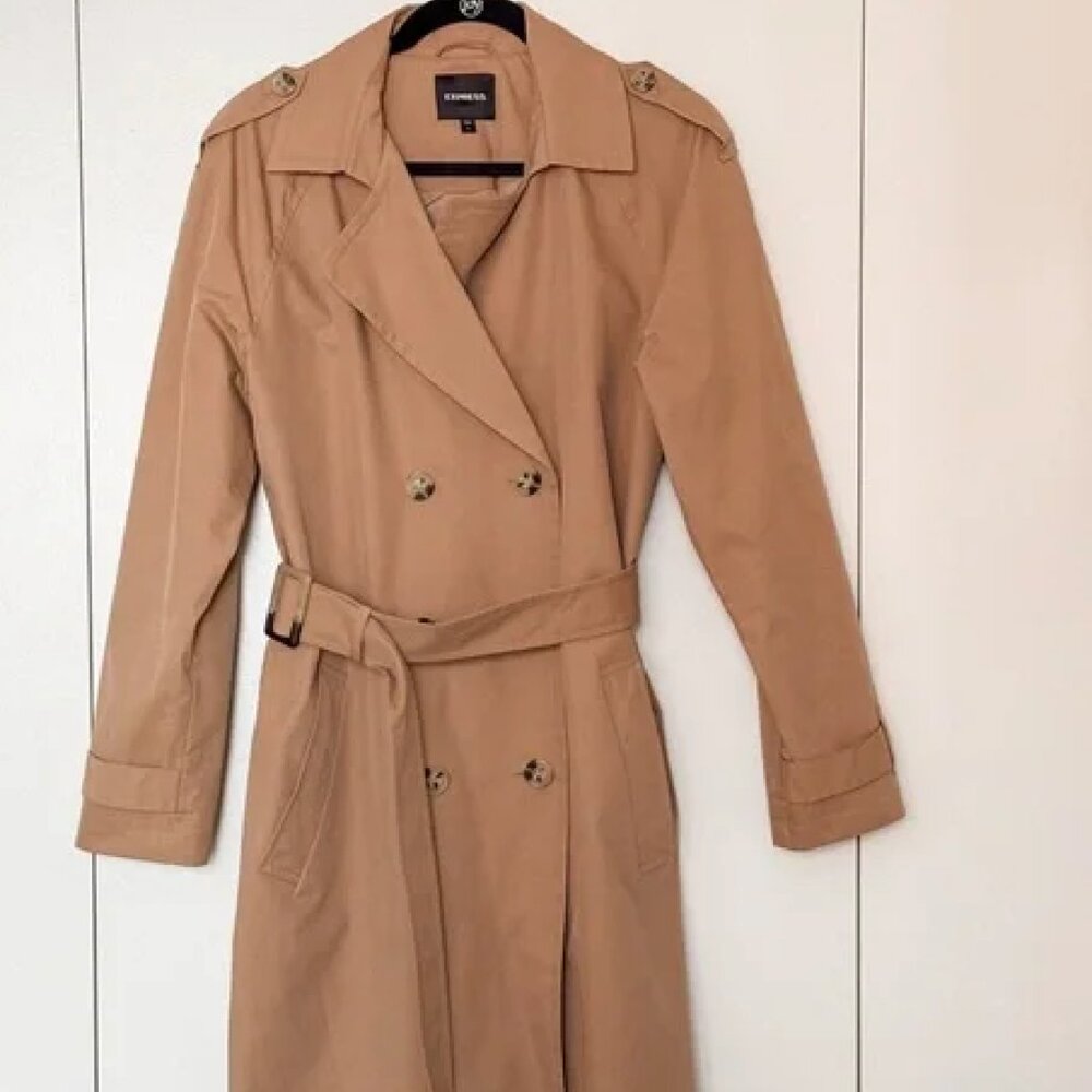 EXPRESS Trench Coat Tan Beige Medium